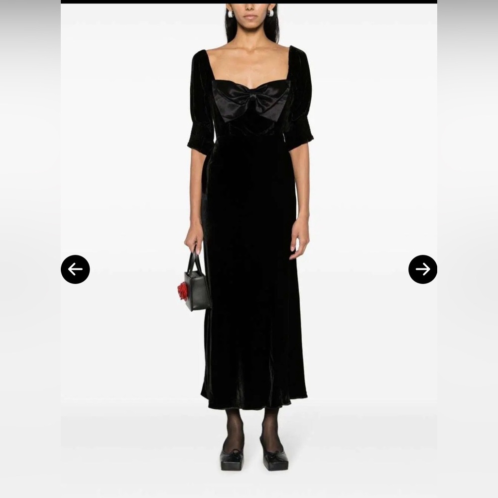 RIXO Black Long Sleeve Dress